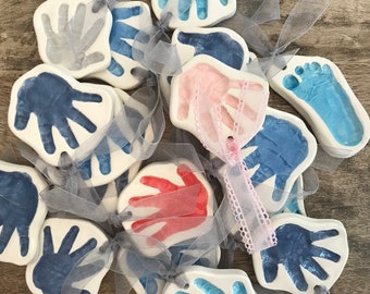 Ceramic Baby Ornament, Handprint Ornament, Baby Print, Ceramic Handprint