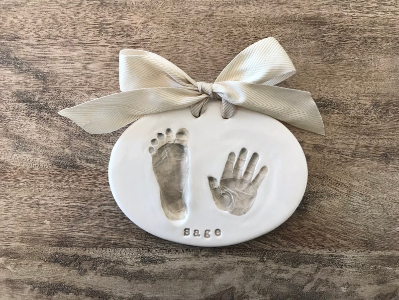 Custom Ceramic Baby Hand and Footprint Keepsake/ Clay Prints Etsy