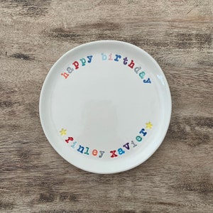 Birthday Celebration Plate, Custom Dessert Plate, Cake Plate, Cupcake Plate image 4