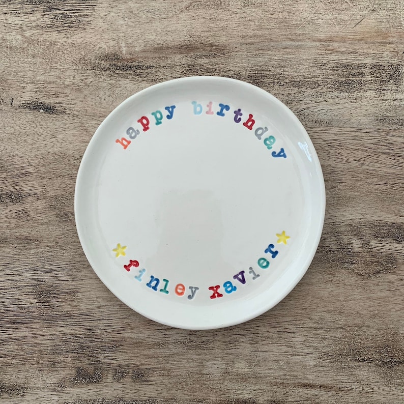Birthday Celebration Plate, Custom Dessert Plate, Cake Plate, Cupcake Plate image 4
