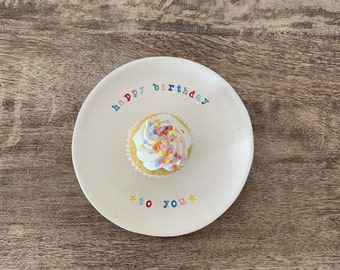 Happy Birthday To You Cupcake plate, Cake plate, Celebration Plate, Birthday Plate