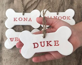 Dog Bone Ornament, Dog Ornament, Dog Gift, Puppy Ornament, Puppy Gift