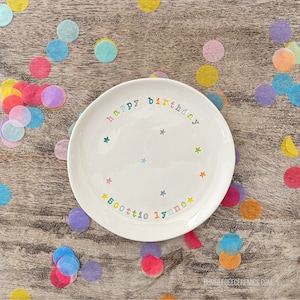 Birthday Celebration Plate, Custom Dessert Plate, Cake Plate, Cupcake Plate