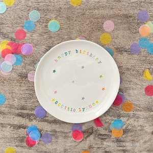 Birthday Celebration Plate, Personalized Dessert Plate, Cake Plate, Cupcake Plate