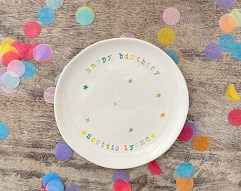 Birthday Celebration Plate, Custom Dessert Plate, Cake Plate, Cupcake Plate