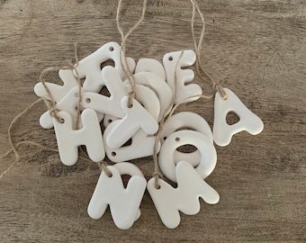 Initial Ceramic Tag, Alphabet Ceramic