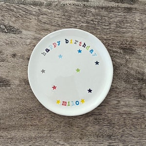 Birthday Celebration Plate, Custom Dessert Plate, Cake Plate, Cupcake Plate image 3