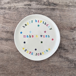 Birthday Celebration Plate, Personalized Dessert Plate, Cake Plate, Cupcake Plate