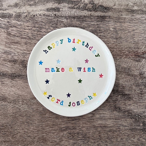 Birthday Celebration Plate, Personalized Dessert Plate, Cake Plate, Cupcake Plate