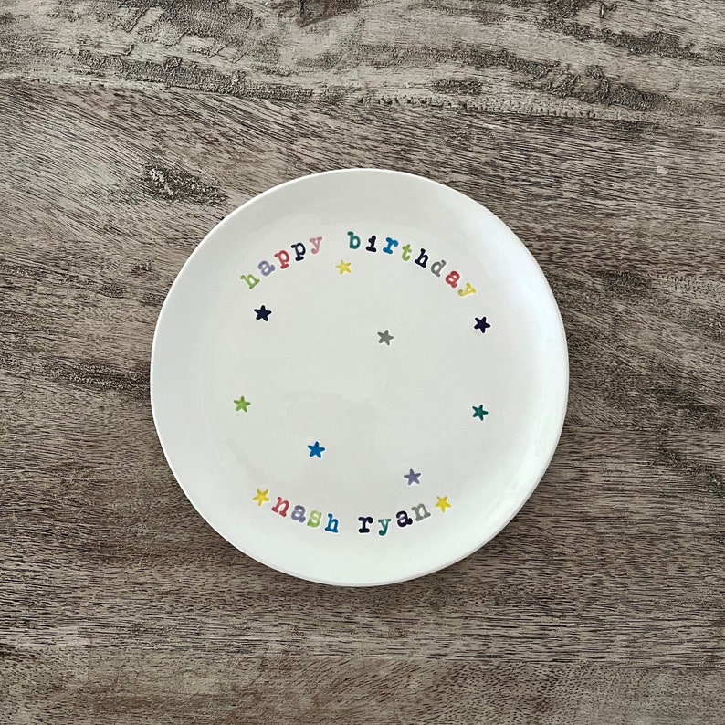 Birthday Celebration Plate, Custom Dessert Plate, Cake Plate, Cupcake Plate image 10