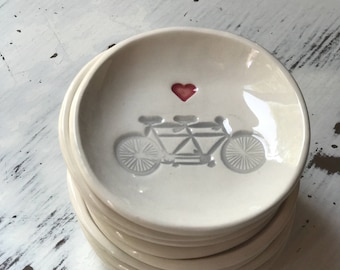 I Love Us- Bike with Heart Trinket Dish /ring holder/jewelry dish