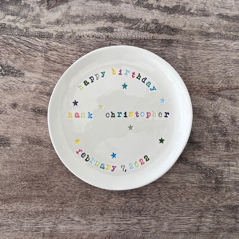 Birthday Celebration Plate, Custom Dessert Plate, Cake Plate, Cupcake Plate image 9