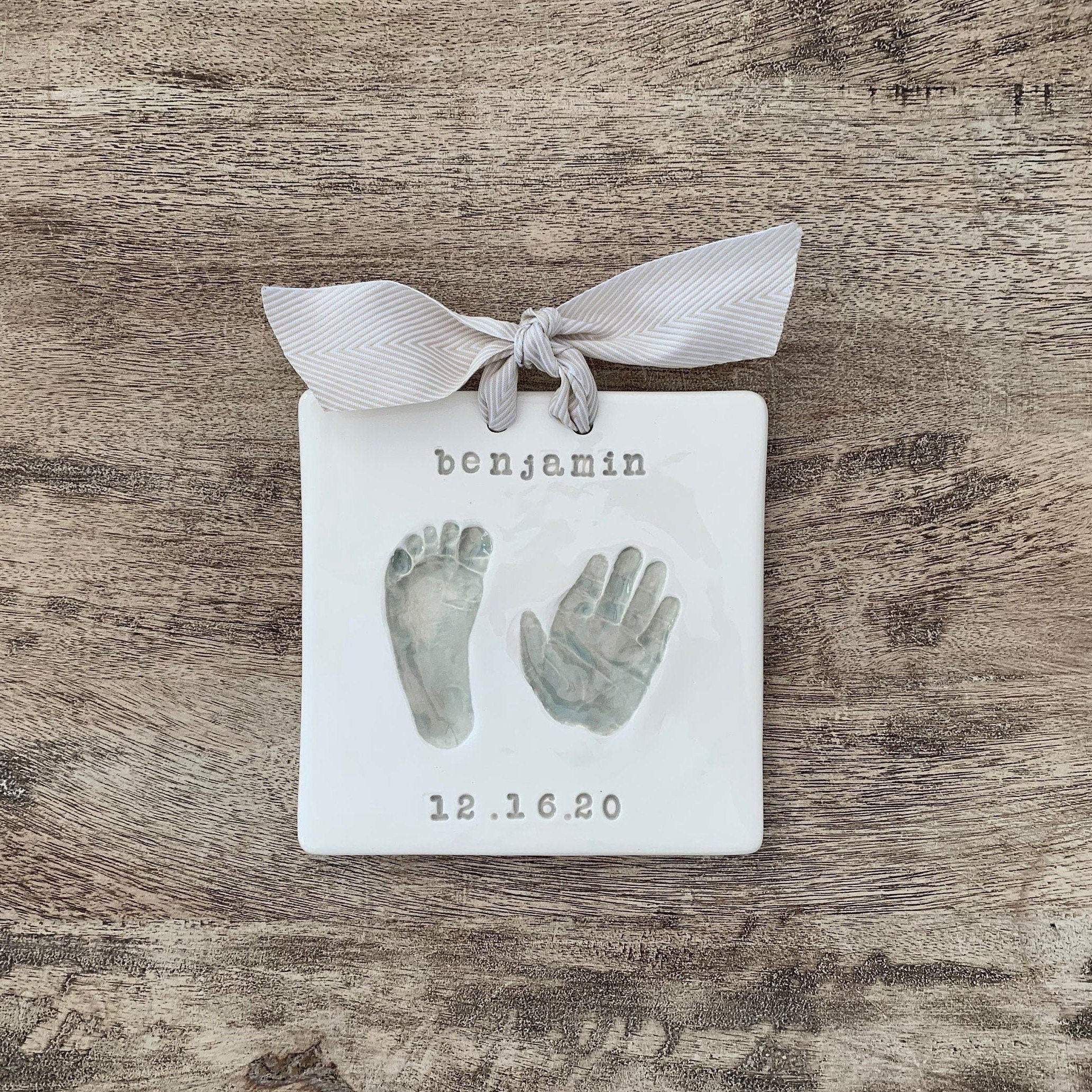 Baby Hand and Footprint Kit in Rustic Farmhouse Frame, for Baby