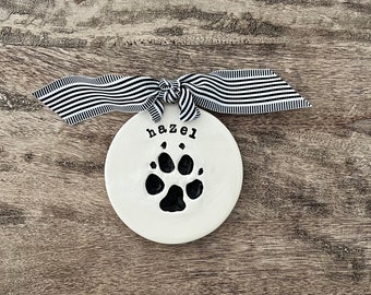 Ceramic Paw Print, Dog Keepsake Clay Print, Paw Print, Cat Imprint, Cat Print, Personalized Pet Gift