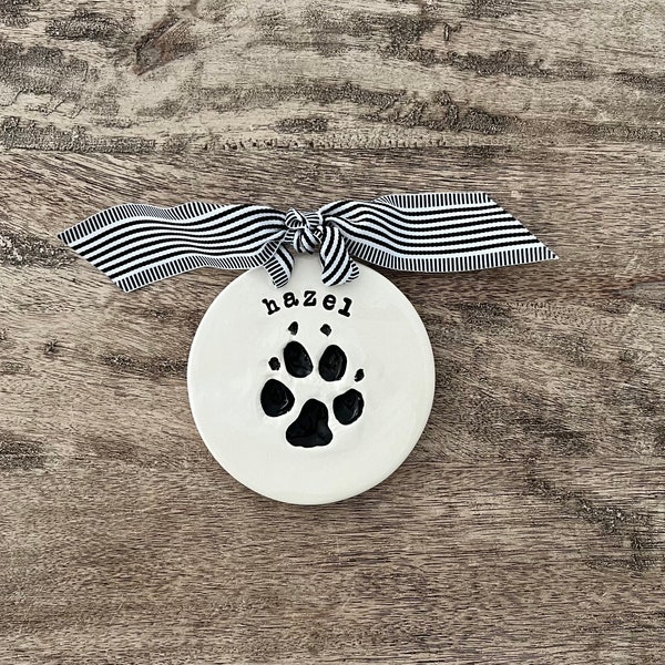 Ceramic Paw Print, Dog Keepsake Clay Print, Paw Print, Cat Imprint, Cat Print, Personalized Pet Gift