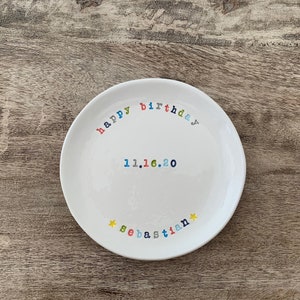 Birthday Celebration Plate, Custom Dessert Plate, Cake Plate, Cupcake Plate image 8