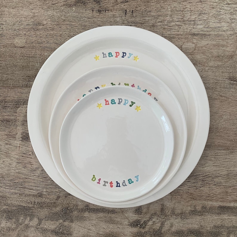Birthday Celebration Plate, Custom Dessert Plate, Cake Plate, Cupcake Plate image 7