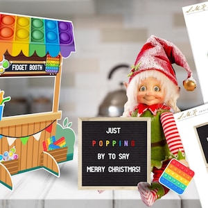 Elf Fidget Booth en notities, Letter Board Signs, Pop it Elf Booth Props, Elf Ideeën, Elf Games, Elf Signs, 12 Elf Berichten, Digitaal Bestand