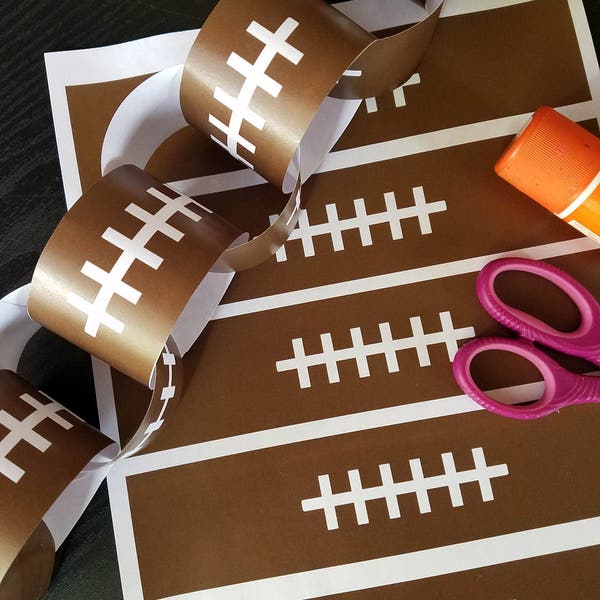 Football Chain Banner, Printable Football Banner, Football baby shower, Football Party, Football Birthday, Supper bowl party