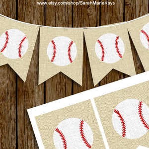 Baseball Burlap Banner Print your self, Baseball Nursery Decor, INSTANT DOWNLOAD Printable
