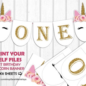 Unicorn Birthday Favor Bag Decorations, Unicorn Print Outs, Unicorn Favor Bags, DIY Printouts image 7