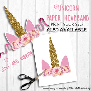 Unicorn Birthday Favor Bag Decorations, Unicorn Print Outs, Unicorn Favor Bags, DIY Printouts image 6