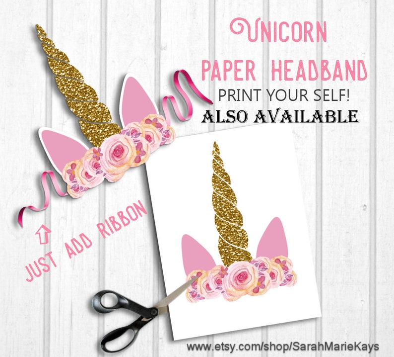 Unicorn Birthday Favor Bag Decorations, Unicorn Print Outs, Unicorn Favor Bags, DIY Printouts image 6