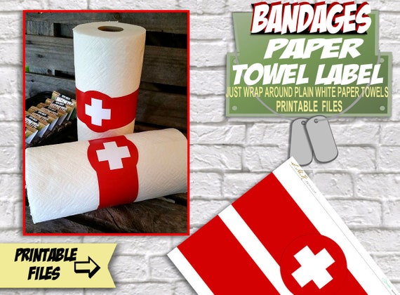 Fortnite Birthday Decor Paper Towel Bandages Label Printable | Etsy