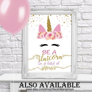 Unicorn Birthday Favor Bag Decorations, Unicorn Print Outs, Unicorn Favor Bags, DIY Printouts image 4