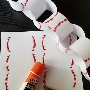 Baseball Chain Banner, Baseball Birthday, Baseball Baby Shower, Baseball Party, Baseball Printable Decor, Baseball Decorations