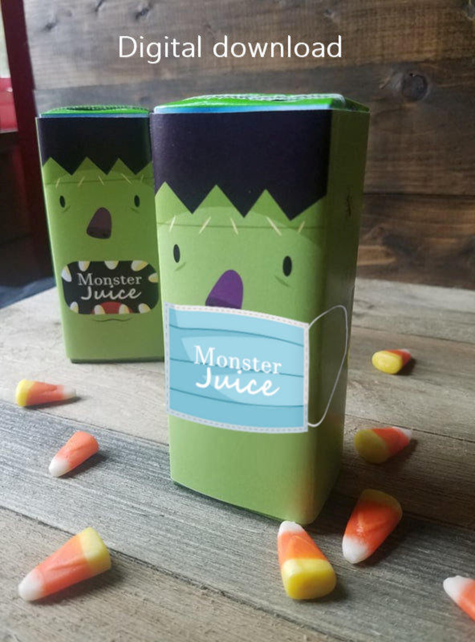 Halloween Juice Box Labels Printable Monster Juice Box Etsy