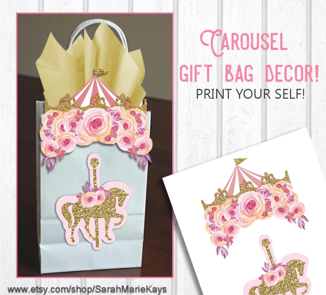 Carousel Favor Bag Decor Printable Carousel Birthday Favor Etsy