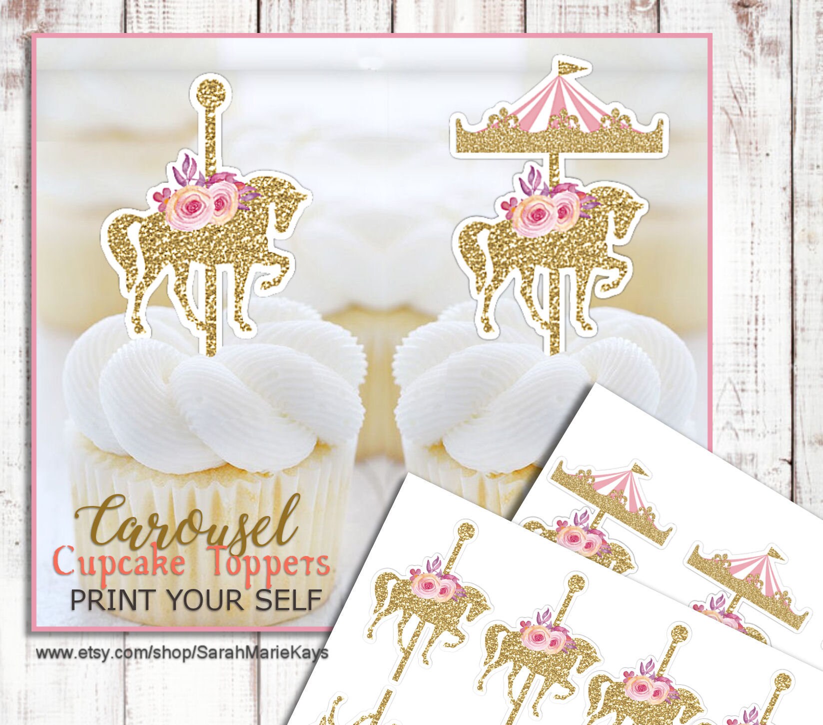 Carousel Favor Bag Decor Printable Carousel Birthday Favor Etsy