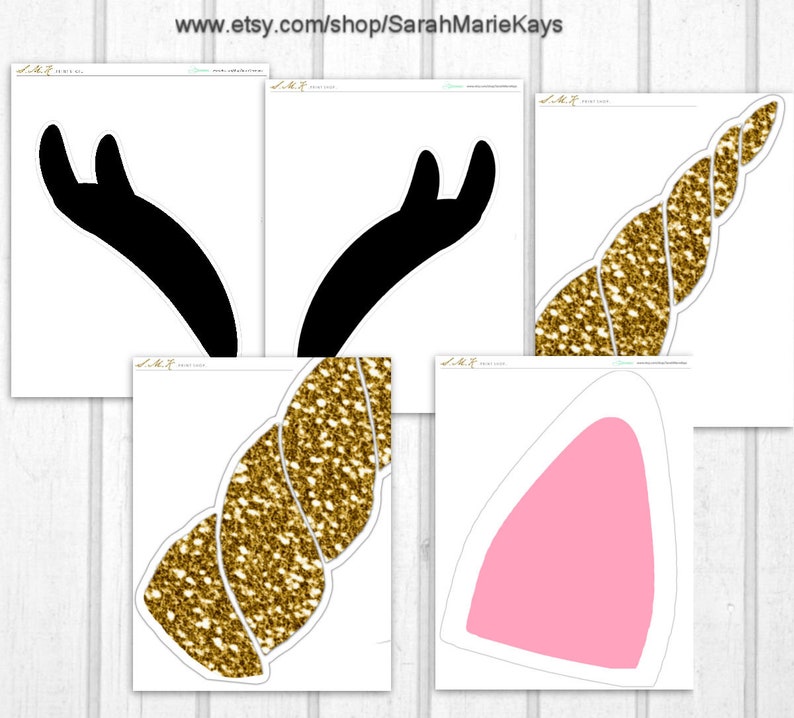 unicorn wall decorations eyes ears horn unicorn print out etsy
