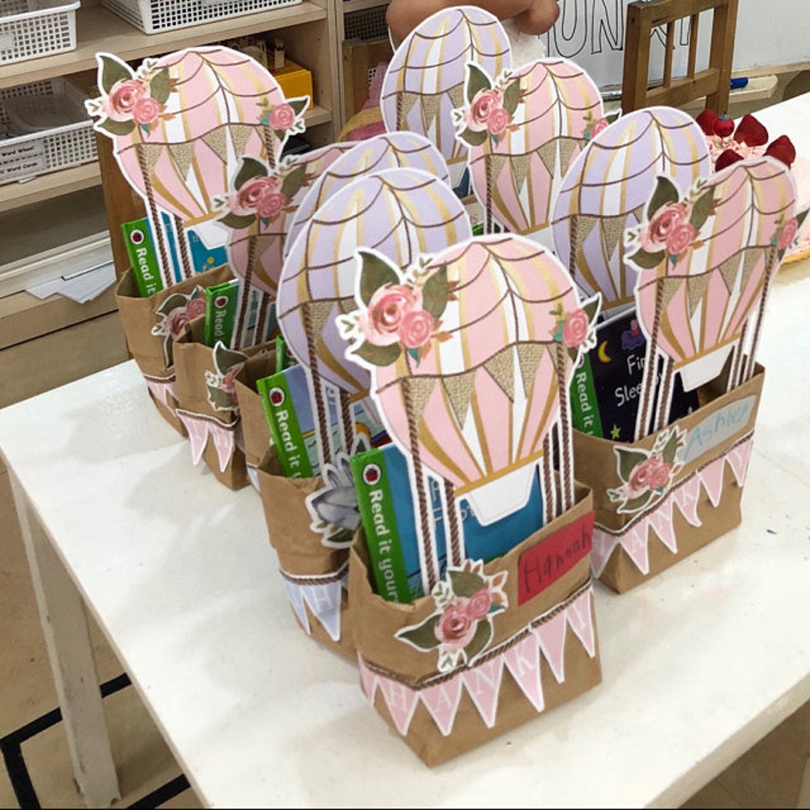 Hot Air Balloon Decorations Favor Bag Decor Printable up and Etsy