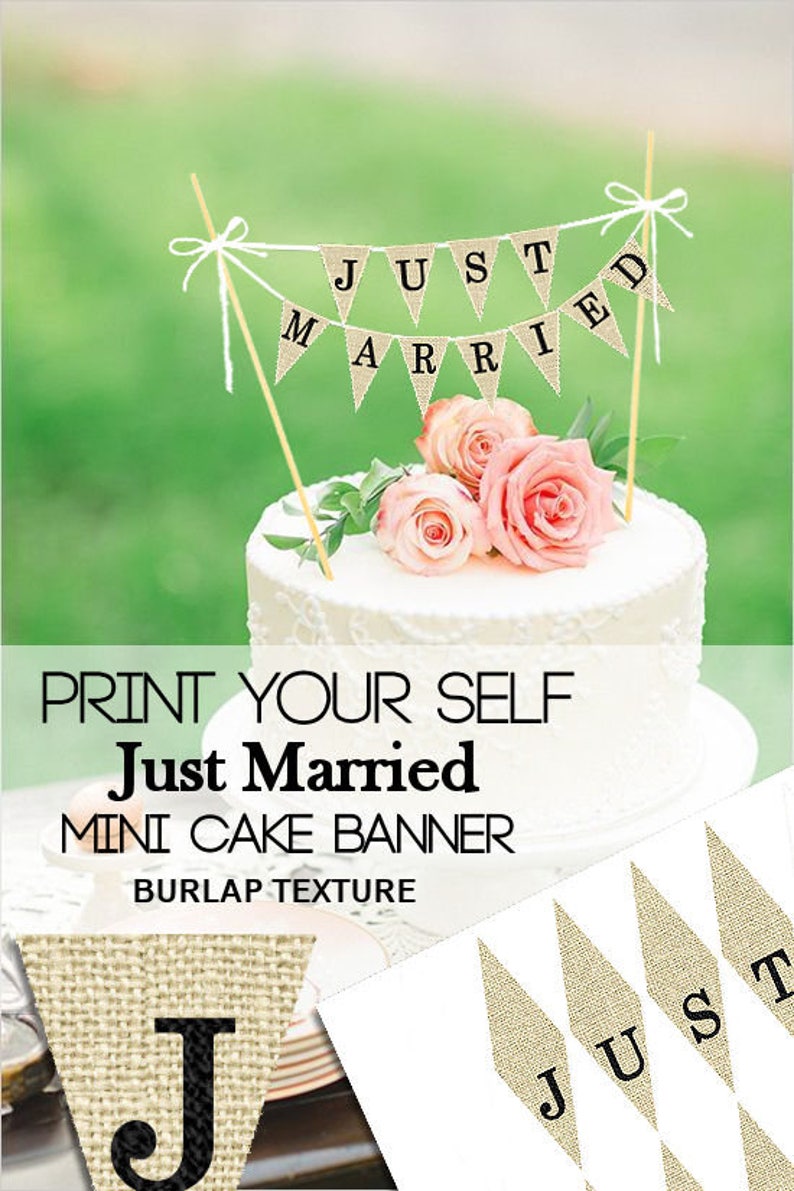 Exactly Married Mini Cake Banner, Printable Marriage ceremony Cake Topper Banner, Burlap Wedding ceremony Cake, Banner, Rustic Mini Cake Banner, Do-it-yourself Banner image relating to Cake Banner Printable named Precisely Married Mini Cake Banner, Printable Marriage Cake Topper Banner, Burlap Wedding ceremony Cake, Banner, Rustic Mini Cake Banner, Do it yourself Banner