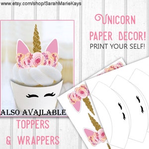 Unicorn Birthday Favor Bag Decorations, Unicorn Print Outs, Unicorn Favor Bags, DIY Printouts image 5