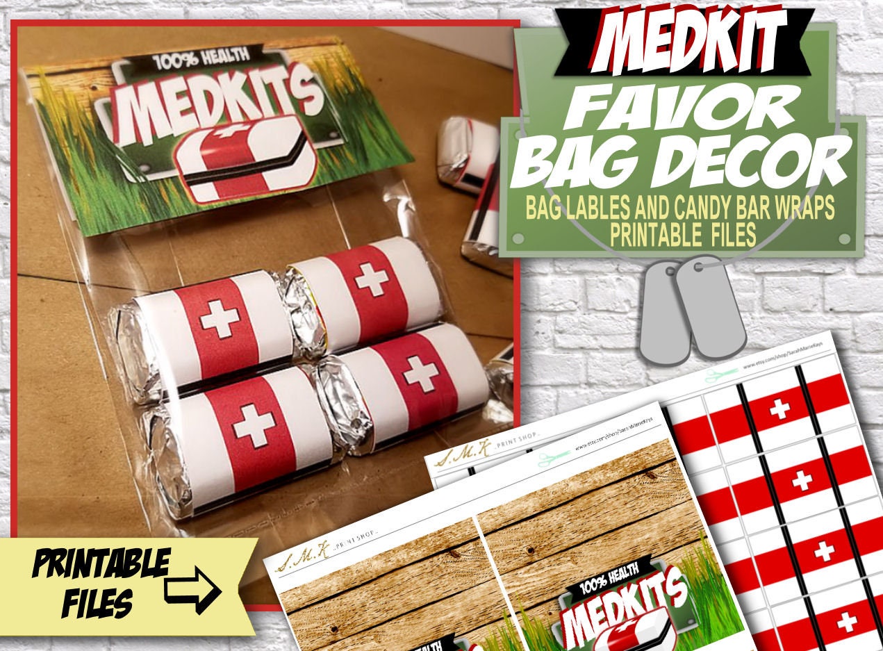 Fortnite Birthday Medkit Favor Bags Printable Party Bag | Etsy