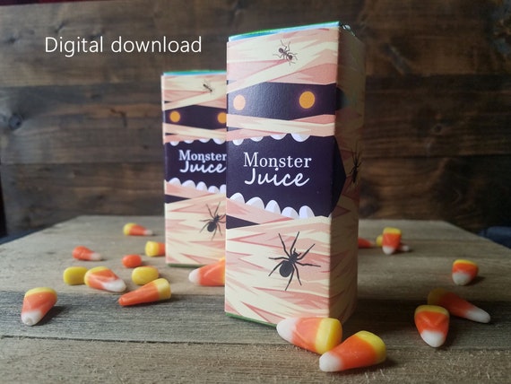 Halloween Juice Box Labels Printable Monster Juice Box - Etsy