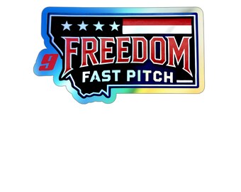 Pegatina Freedom Fast Pitch / Pegatina holográfica troquelada