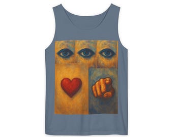 Regata com símbolo "Eu te amo", camiseta com estampa romântica