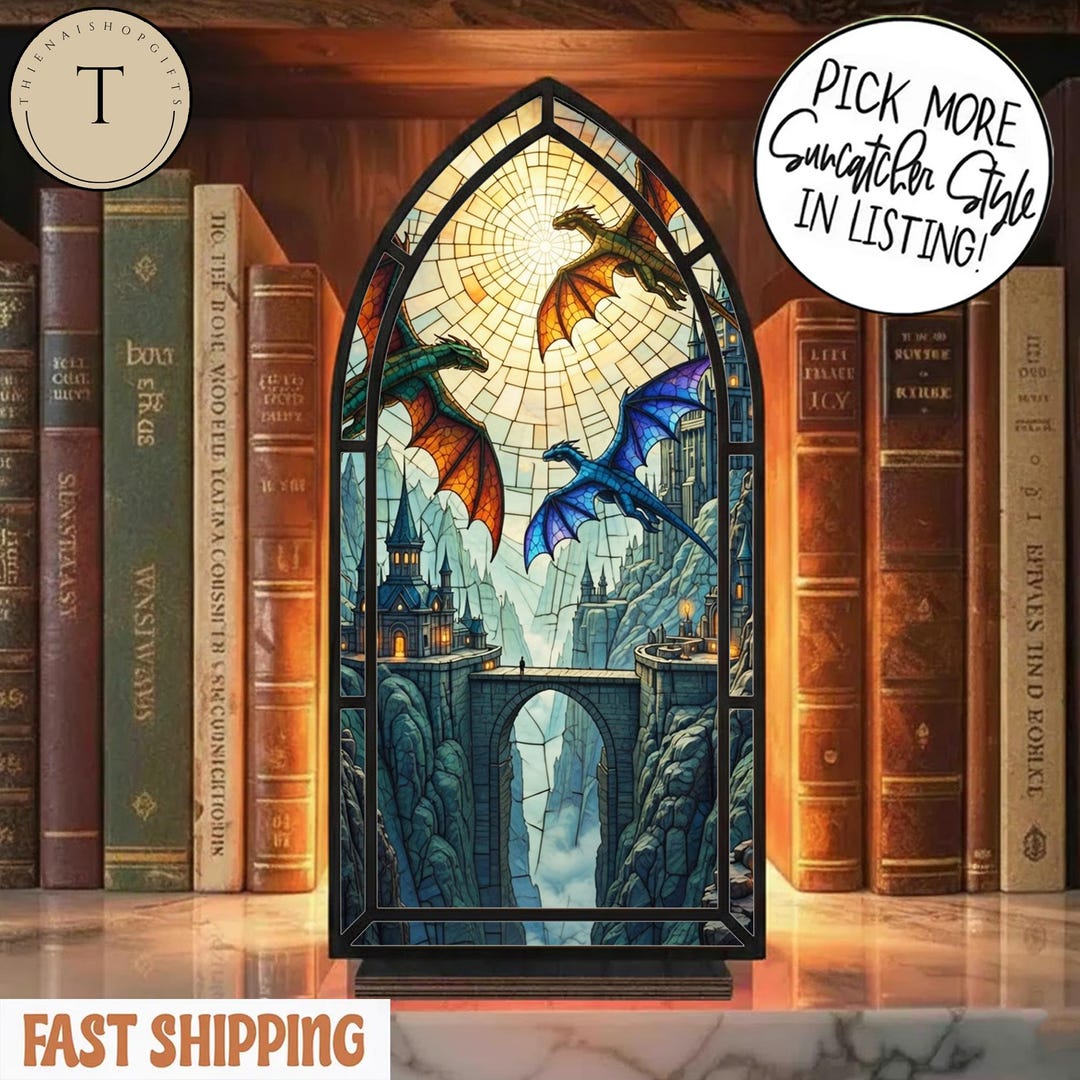 Fourth Wing Basgiath War College Suncatcher Candle Holder, Dragon ...