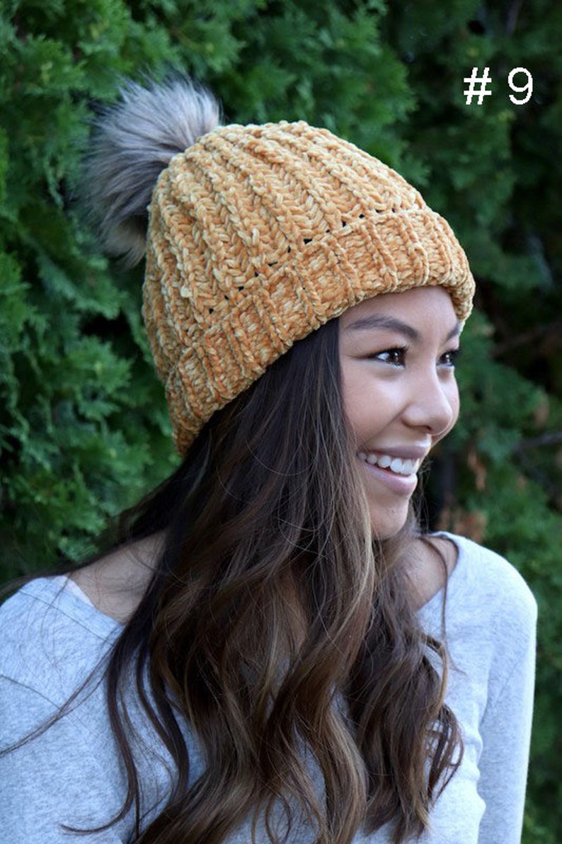 Cable Knit Beanie Hat Fleece Lined With Pom Pom Knit Hat Etsy