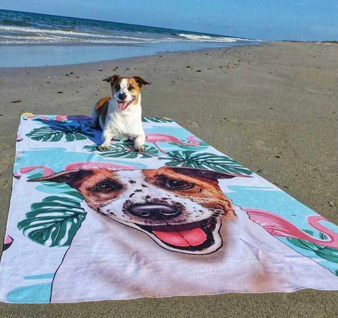 Custom Pet Portrait Beach Towel Beach Towel SIZE Etsy