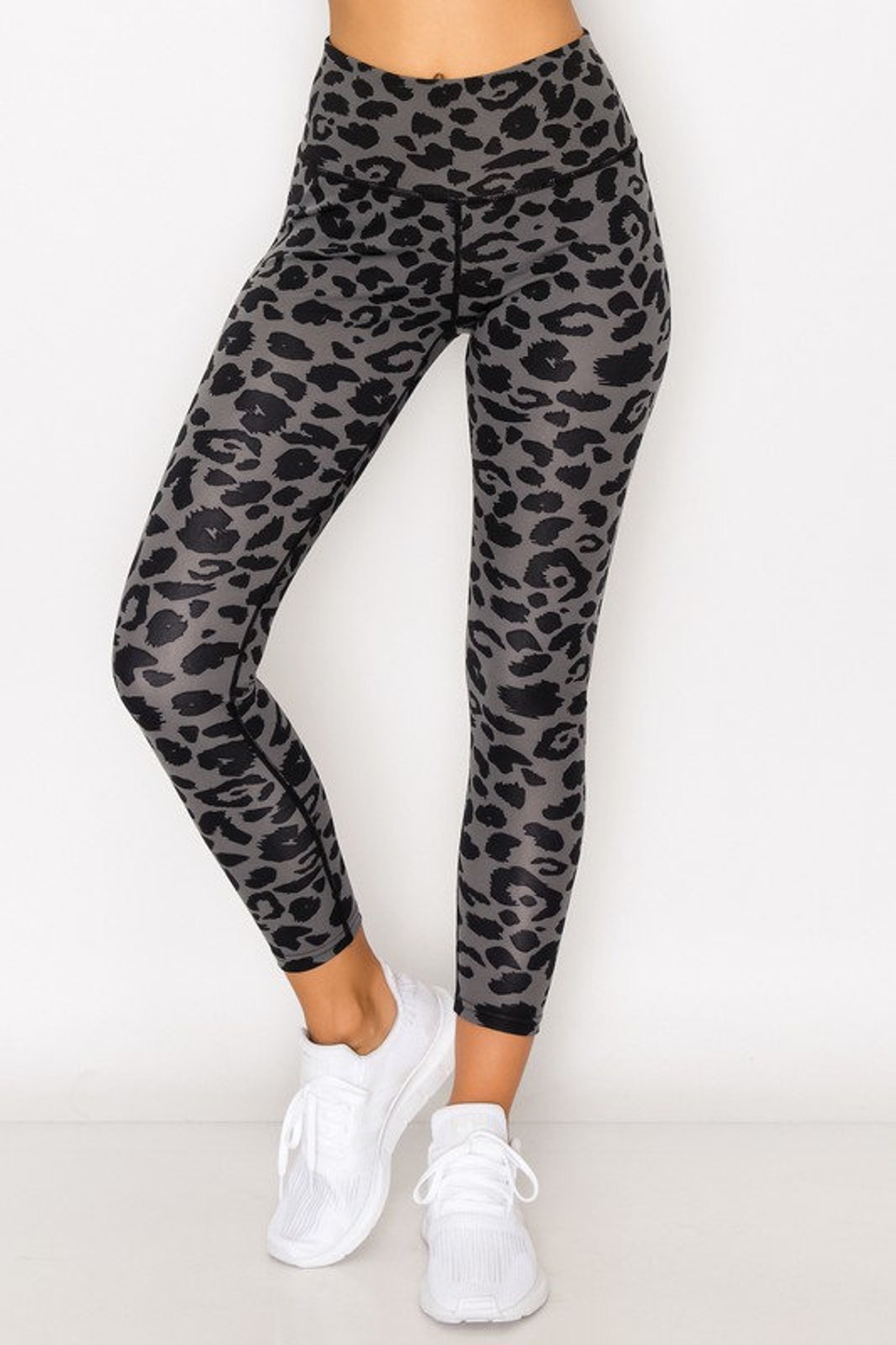 Gray Leopard Printed Leggings. Leopard leggings. Leopard | Etsy