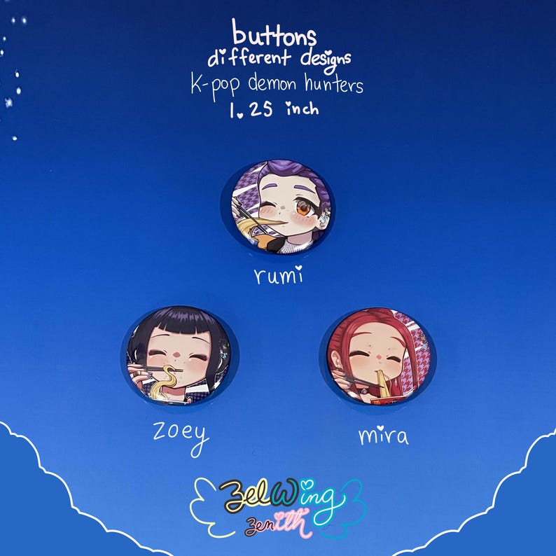 K-pop Demon Hunters | Cute Anime Button Pins | 1.25 Inches - Etsy Canada