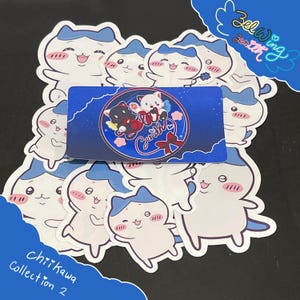 Chiikawa Collection 2 | Cute Anime Sticker | Die-Cut | Vinyl Waterproof | Kawaii | Chibi | Hachiware - Waving, Running, Winking, Flower