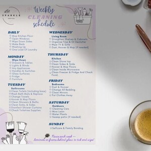 Editable Cleaning Planner Bundle – 5 Printable Cleaning Checklists – Weekly, Daily, Monthly & Room by Room – Instant Download