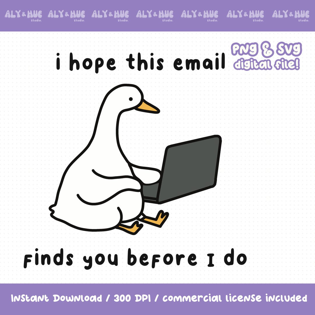 Silly Goose Work Meme PNG SVG, Sarcastic Goose Kawaii Clipart ...