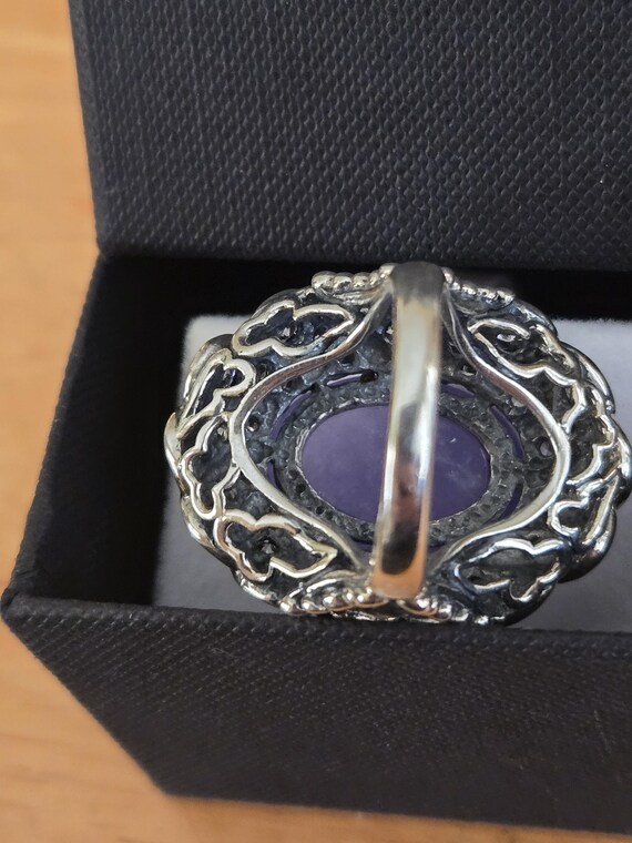 925 Sterling Silverl ring, featuring lavender jad… - image 4